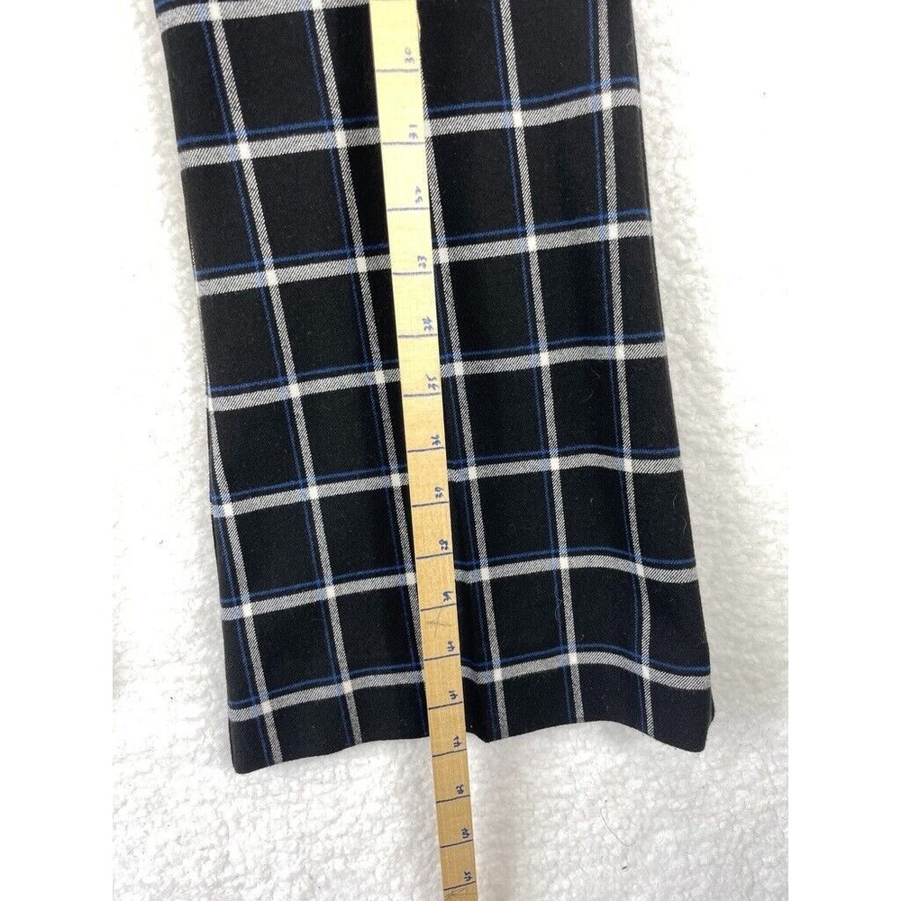 Derek Lam 10 Crosby Plaid Flare‎ Pants Women’s Size 8 Blue Black White Dressy - Picture 5 of 8